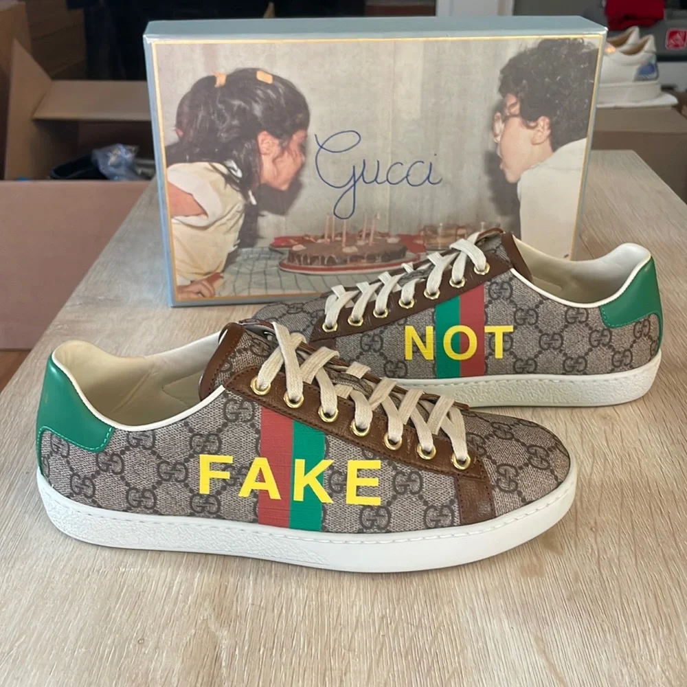 Gucci Ace Supreme Fake/Not Fake Sneakers - 37.5 - Picture 1 of 9